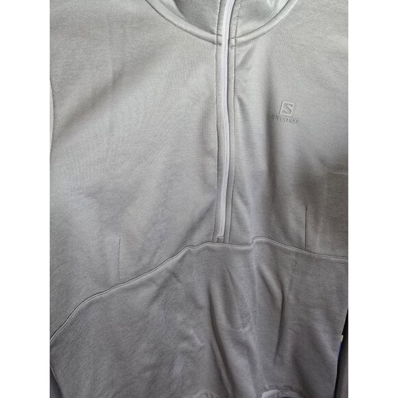 Salomon Unisex Half Zip Mid Layer Fleece Pullover White/Heather- Size Large- NWT - Picture 12 of 12